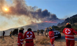 Στη μάχη με τις φλόγες για δεύτερη μέρα οι Εθελοντές του Ε.Ε.Σ.